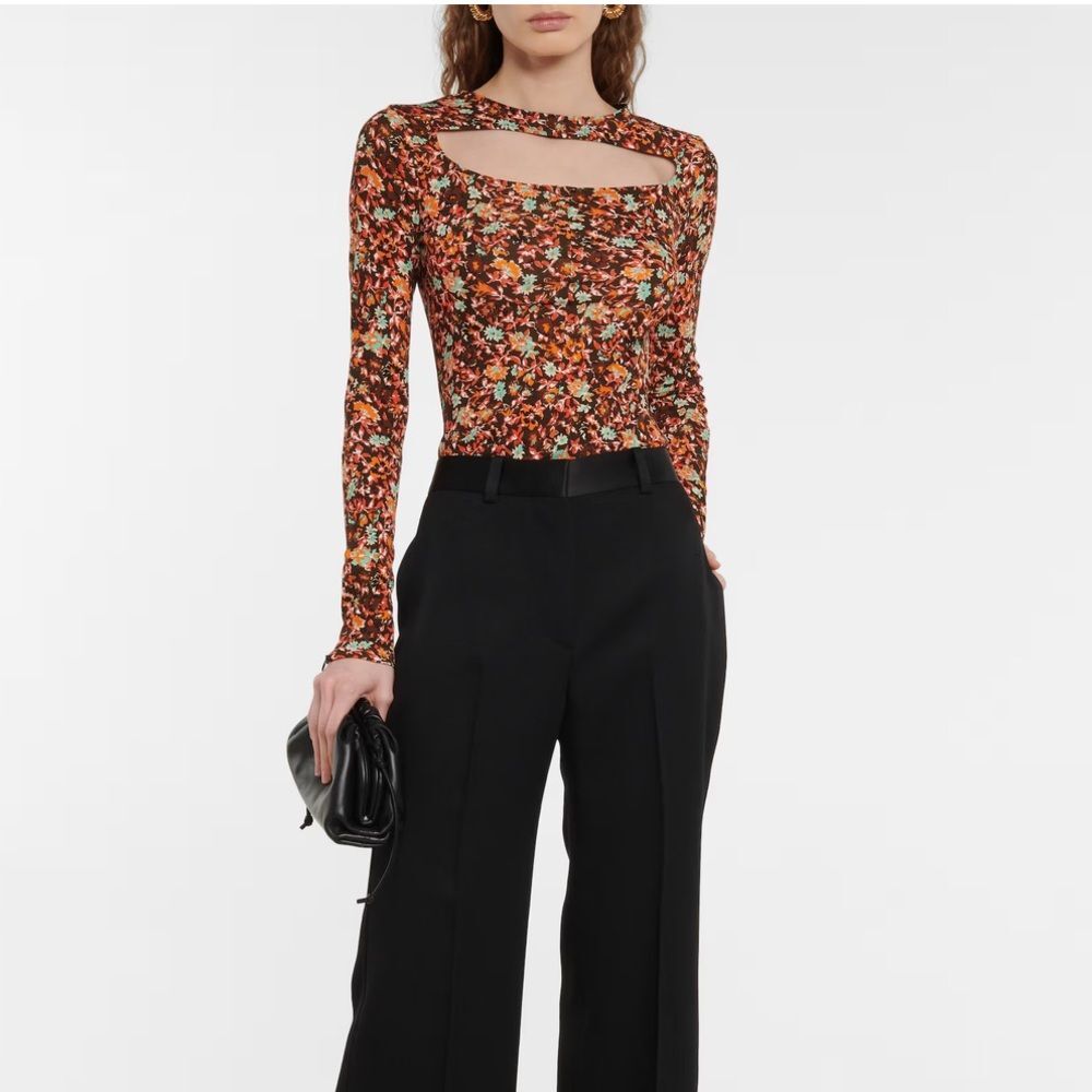 NWT Victoria Beckham Floral Cutout Top